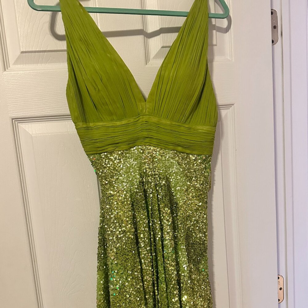 Vintage Sequin Green Scala Dress XS